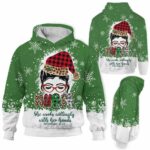 AOPH-W-Nur-HatSnow-Nur-211015VY10 @ Nurse Girl Hat Snow-Nurse Christmas Hat Nurse Willingly 3D Hoodie