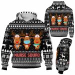 AOPH-U-Nur-ReinWhitKnit-Nur-211023VY10 @ Nurse Reindeer White Knitted-Nurse Christmas Nurse Squad Reindeer White 3D Hoodie