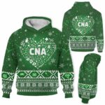 AOPH-U-Nur-KnitLineHear-CNA-211020VY10 @ Cna Knitted Line Heart-Cna Christmas Cna Heart Green Knitted 3D Hoodie