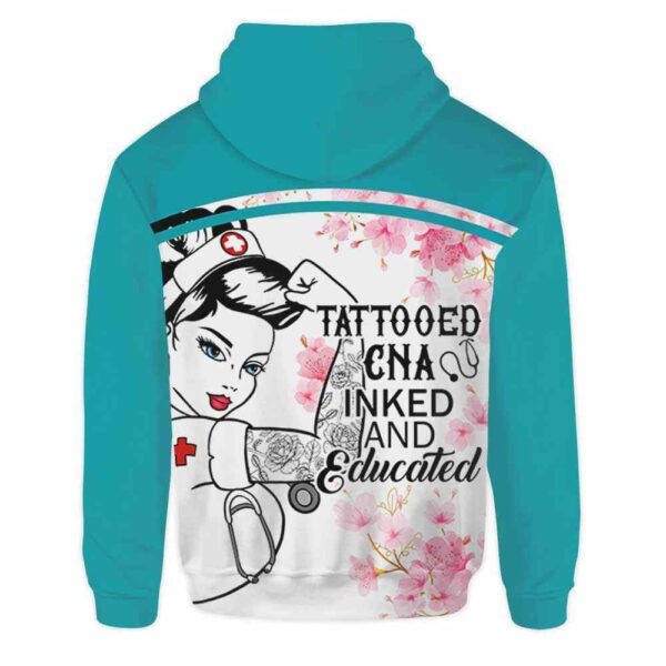 AOPH-W-Nur-TattFlow-CNA-211020VY10 @ Cna Girl Tattoo Flowers-Cna Flower Tattooed Cna 3D Hoodie