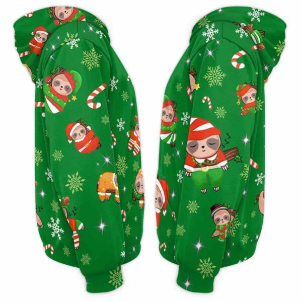 AOPH-U-Ani-GreeVest-Slth-211025VY10 @ Sloth Green Vest-Sloth Pattern On Christmas Green Suit 3D Hoodie