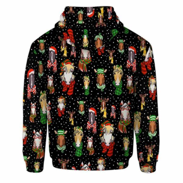AOPH-U-Ani-AnimPtn-Hrse-211025VY10 @ Horse Animal Pattern-Horse Christmas Cute Pattern 3D Hoodie