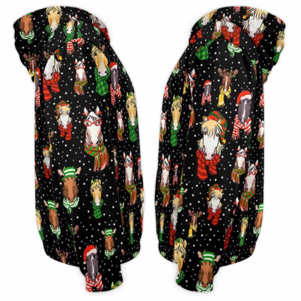 AOPH-U-Ani-AnimPtn-Hrse-211025VY10 @ Horse Animal Pattern-Horse Christmas Cute Pattern 3D Hoodie
