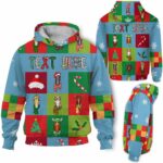 AOPH-U-Ani-SquaPtn-Hrse-211025VY10 @ Horse Square Pattern-Horse Christmas Colorful Square Pattern 3D Hoodie