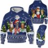 AOPH-U-Ani-KnitLineBlue-Hrse-211025VY10 @ Horse Knitted Line Blue-Horse Christmas Blue Knit Snow 3D Hoodie