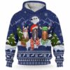 AOPH-U-Ani-KnitLineBlue-Hrse-211025VY10 @ Horse Knitted Line Blue-Horse Christmas Blue Knit Snow 3D Hoodie