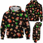 AOPH-U-Ani-AnimPtn-Slth-211025VY10 @ Sloth Animal Pattern-Sloth Christmas Cute Pattern 3D Hoodie