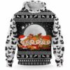 AOPH-U-Ani-WhitKnitPtn-Fox-211025VY10 @ Fox White Knitted Pattern-Fox Christmas White Knit Printed 3D Hoodie