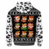 AOPH-U-Ani-WhitKnitPtn-Fox-211025VY10 @ Fox White Knitted Pattern-Fox Christmas White Knit Printed 3D Hoodie