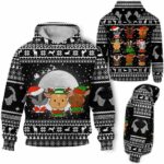 AOPH-U-Ani-WhitKnitPtn-Goat-211025VY10 @ Goat White Knitted Pattern-Goat Christmas White Knit Printed 3D Hoodie
