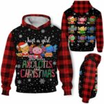 AOPH-U-Ani-LoveChriPtn-Axolo-211025VY10 @ Axolotl Love Christmas Pattern-Axolotl Just A Girl Who Loves Christmas 3D Hoodie