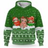 AOPH-U-Ani-KnitGree-Slth-211025VY10 @ Sloth Knitted Green-Sloth Christmas Green Knit Snow 3D Hoodie