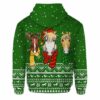 AOPH-U-Ani-KnitGree-Hrse-211025VY10 @ Horse Knitted Green-Horse Christmas Green Knit Snow 3D Hoodie