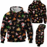AOPH-U-Ani-AnimPtn-Goat-211025VY10 @ Goat Animal Pattern-Goat Christmas Cute Pattern 3D Hoodie