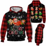 AOPH-U-Ani-LoveChriPtn-Slth-211025VY10 @ Sloth Love Christmas Pattern-Sloth Just A Girl Who Loves Christmas 3D Hoodie