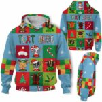 AOPH-U-Ani-SquaPtn-Goat-211025VY10 @ Goat Square Pattern-Goat Christmas Colorful Square Pattern 3D Hoodie
