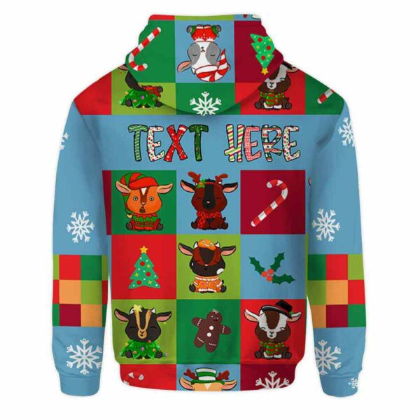 AOPH-U-Ani-SquaPtn-Goat-211025VY10 @ Goat Square Pattern-Goat Christmas Colorful Square Pattern 3D Hoodie