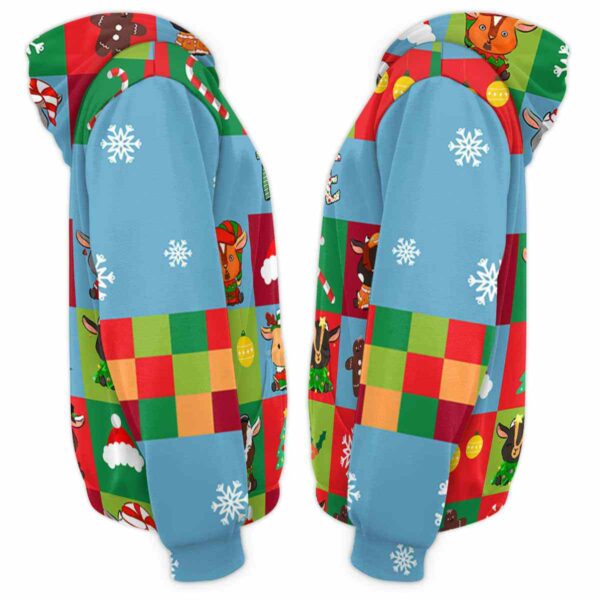 AOPH-U-Ani-SquaPtn-Goat-211025VY10 @ Goat Square Pattern-Goat Christmas Colorful Square Pattern 3D Hoodie