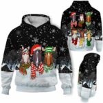 AOPH-U-Ani-ChriSnow-Hrse-211025VY10 @ Horse Christmas Snow-Horses On Snow 3D Hoodie