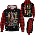 AOPH-U-Ani-LoveChriPtn-Hrse-211025VY10 @ Horse Love Christmas Pattern-Horse Just A Girl Who Loves Christmas 3D Hoodie