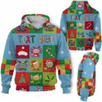 AOPH-U-Ani-SquaPtn-Axolo-211025VY10 @ Axolotl Square Pattern-Axolotl Christmas Colorful Square Pattern 3D Hoodie