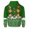 AOPH-U-Ani-KnitGree-Cow-211025VY10 @ Cow Knitted Green-Cow Christmas Green Knit Snow 3D Hoodie