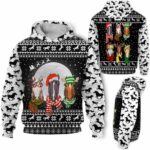 AOPH-U-Ani-WhitKnitPtn-Hrse-211025VY10 @ Horse White Knitted Pattern-Horse Christmas White Knit Printed 3D Hoodie