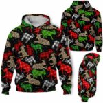 AOPH-U-Ani-PlaiPtn-Goat-211028VA10 @ Goat Plaid Pattern-Goat Christmas Plaid Pattern 3D Hoodie