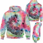 AOPH-U-Ani-PastTieDye-Wolf-211026VA10 @ Wolf Pastel Tie Dye-Wolves Floral Pastel Tie Dye 3D Hoodie