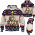 AOPH-U-Ani-ChriKnitPtn-Hrse-211028VA10 @ Horse Christmas Knit Pattern-Horse Christmas Tree Knit Pattern 3D Hoodie