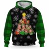 AOPH-U-Ani-GreePlai-Slth-211028VA10 @ Sloth Green Plaid-Sloth Christmas Tree Green Plaid 3D Hoodie