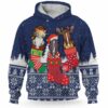 AOPH-U-Ani-SnowAndKnit-Hrse-211026VA10 @ Horse Snow and Knit-Horse Christmas Sock Knit Snow 3D Hoodie