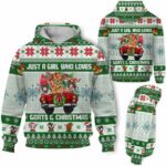 AOPH-U-Ani-GreeKnitAnim-Goat-211028VY10 @ Goat Green Knitted Animal-Goat Christmas Farm Truck Green Knit 3D Hoodie
