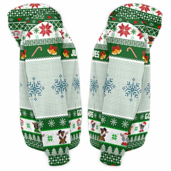 AOPH-U-Ani-GreeKnitAnim-Goat-211028VY10 @ Goat Green Knitted Animal-Goat Christmas Farm Truck Green Knit 3D Hoodie