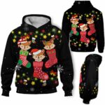 AOPH-U-Ani-CuteSockSnow-Fox-211026VA10 @ Fox Cute Sock Snow-Fox In Cute Sock Black Pattern 3D Hoodie