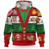 AOPH-U-Ani-ChriSeamPtn-Slth-211028VA10 @ Sloth Christmas Seamless Pattern-Sloth Christmas Line Pattern 3D Hoodie
