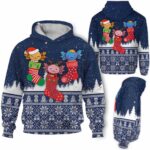 AOPH-U-Ani-SnowAndKnit-Axolo-211026VA10 @ Axolotl Snow and Knit-Axolotl Christmas Sock Knit Snow 3D Hoodie
