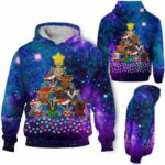 AOPH-U-Ani-Glxy-Goat-211026VA10 @ Goat Galaxy-Goat Christmas Tree Galaxy 3D Hoodie
