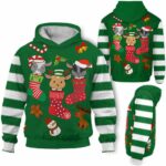 AOPH-U-Ani-CuteSockGree-Goat-211026VA10 @ Goat Cute Sock Green-Goat In Cute Sock Green 3D Hoodie