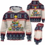 AOPH-U-Ani-ChriKnitPtn-Axolo-211028VA10 @ Axolotl Christmas Knit Pattern-Axolotl Christmas Tree Knit Pattern 3D Hoodie