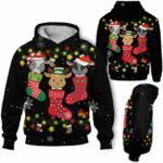 AOPH-U-Ani-CuteSockSnow-Goat-211026VA10 @ Goat Cute Sock Snow-Goat In Cute Sock Black Pattern 3D Hoodie