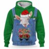AOPH-U-Ani-GreeKnit-Goat-211028VA10 @ Goat Green Knit-Goat Green Knit Funny Farmer Suit 3D Hoodie