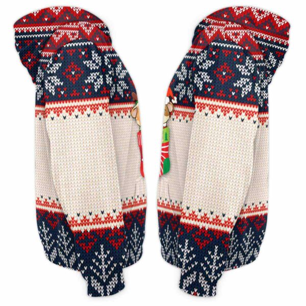 AOPH-U-Ani-SockAndKnitPtn-Cow-211028VA10 @ Cow Sock and Knit Pattern-Cow Christmas Sock Knit Cute 3D Hoodie