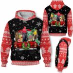 AOPH-U-Ani-RedKnitSnow-Hrse-211028VY10 @ Horse Red Knitted Snow-Horse Christmas Red Knit Pattern Snow 3D Hoodie
