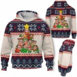 AOPH-U-Ani-ChriKnitPtn-Slth-211028VA10 @ Sloth Christmas Knit Pattern-Sloth Christmas Tree Knit Pattern 3D Hoodie