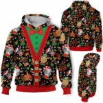 AOPH-U-Ani-ChriBlacPtn-Goat-211028VA10 @ Goat Christmas Black Pattern-Goat Christmas Black Pattern On Suite 3D Hoodie