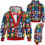 AOPH-U-Ani-ColoSewiPatc-Axolo-211028VA10 @ Axolotl colorful sewing patches-Axolotl Christmas Colorful Patches 3D Hoodie