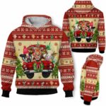 AOPH-U-Ani-KnitChriAnim-Cow-211028VY10 @ Cow Knitted Christmas Animal-Cow Christmas Funny Farm Truck Red 3D Hoodie