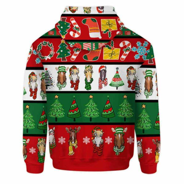 AOPH-U-Ani-ChriSeamPtn-Hrse-211028VA10 @ Horse Christmas Seamless Pattern-Horse Christmas Line Pattern 3D Hoodie