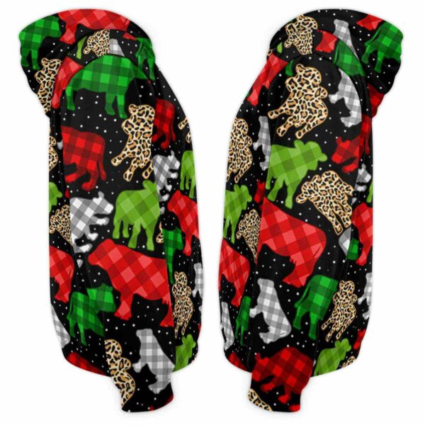 AOPH-U-Ani-PlaiPtn-Cow-211028VA10 @ Cow Plaid Pattern-Cow Christmas Plaid Pattern 3D Hoodie